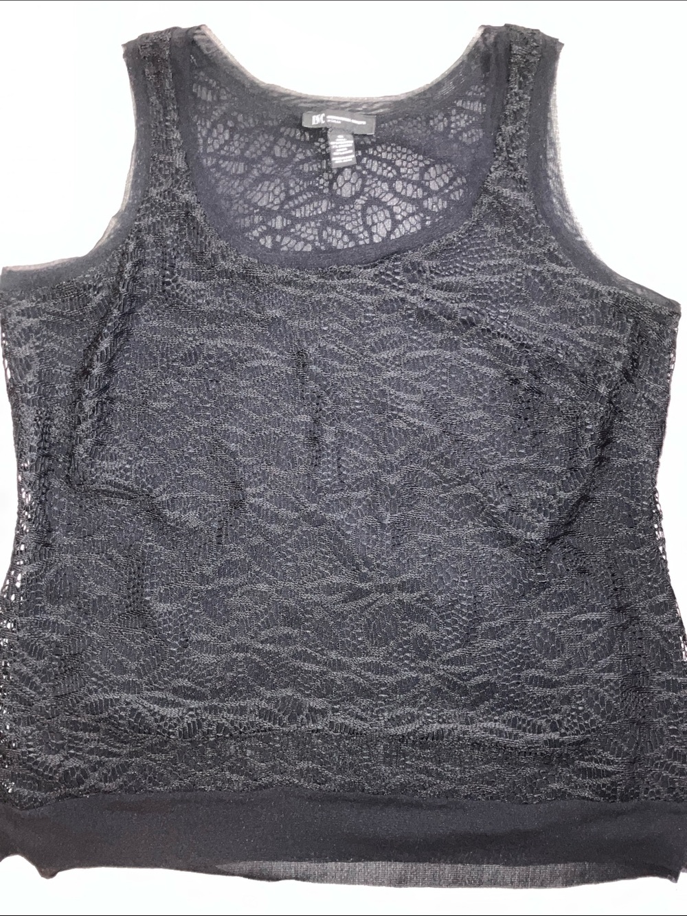 INC International Concepts Black Lace Tank Top
